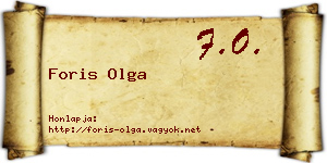 Foris Olga névjegykártya